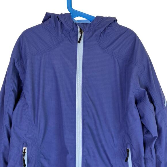 REI Girls Sz L (14-16) Water Resistant Jacket Hooded Lightweight Blue Fall - Picture 2 of 16